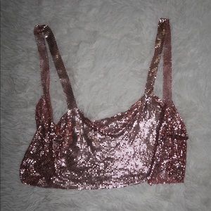 Metallic chain bralet